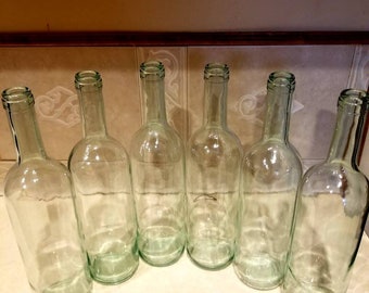1 10 X Empty clear Small Wine Bottles  Approx 187ml  Home Brew/upcycle 