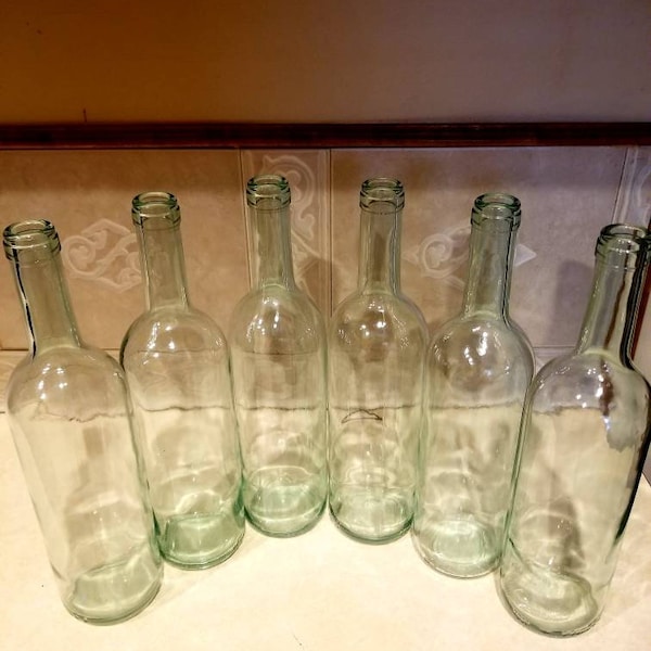 Clear Wine Bottles Etsy