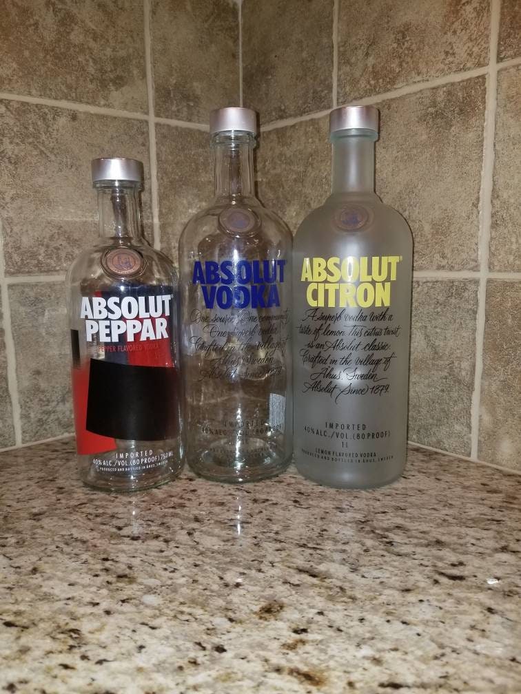 Vodka Empty Empty Assorted Vodka Liquor Bottles With Lids (750ml & 1L) - Etsy