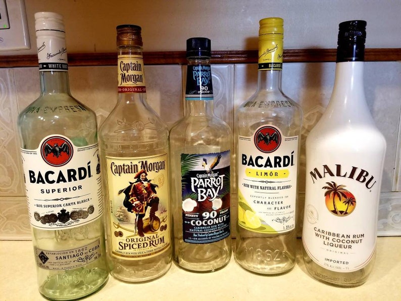 Empty Assorted Rum Liquor Bottles with Lids Etsy 日本