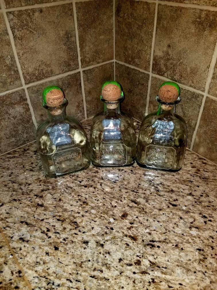 Set of 5 Empty Patron Bottles. Free Shipping Etsy