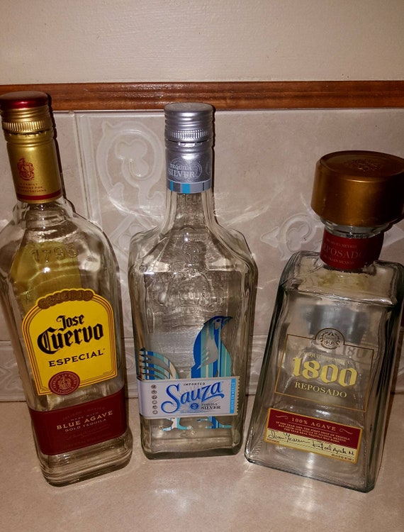 Botellas de licor de tequila vacías con tapas botellas de | Etsy