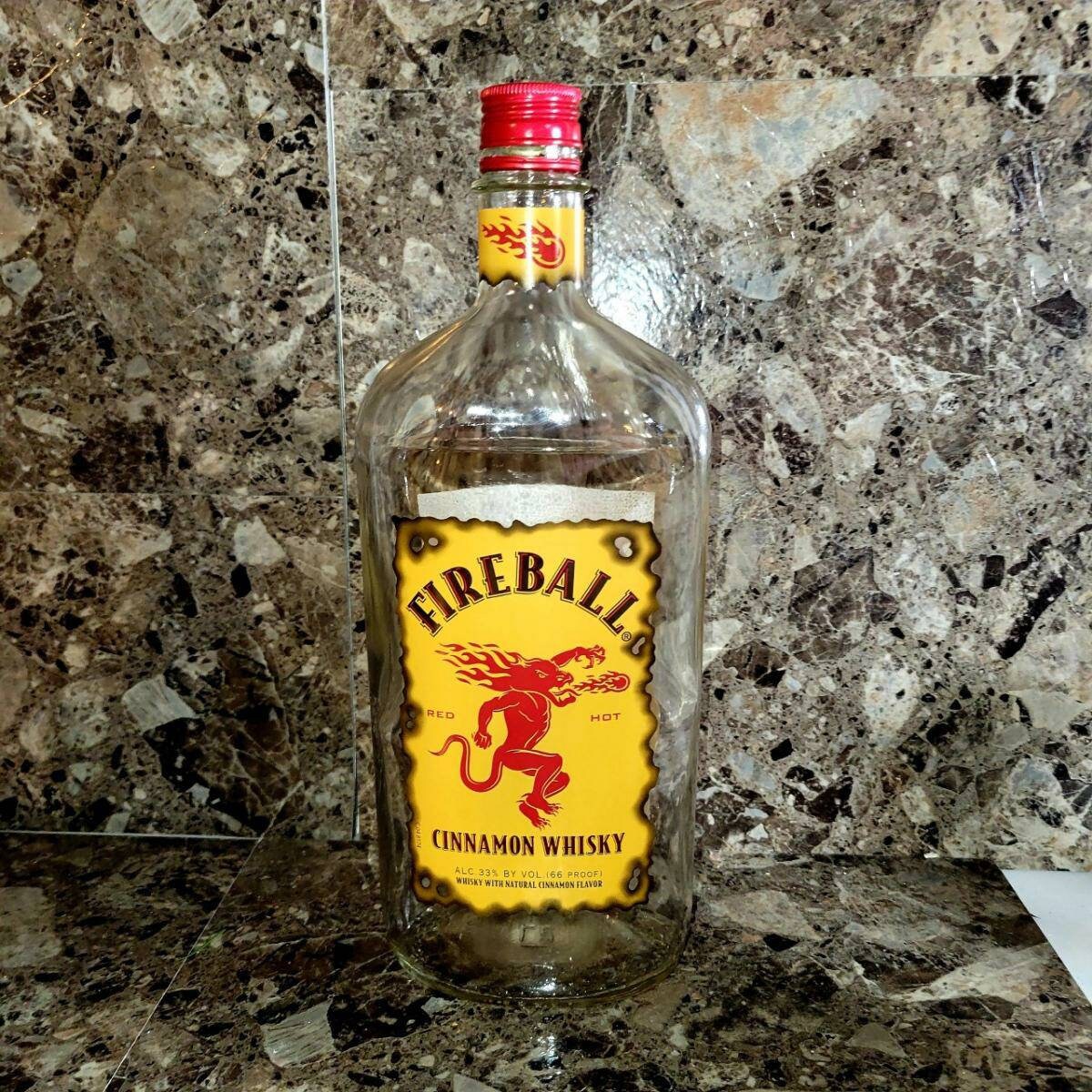 Set of 6- (750ML) Empty, Glass,clean Fireball Whiskey Bottles With Lids ...