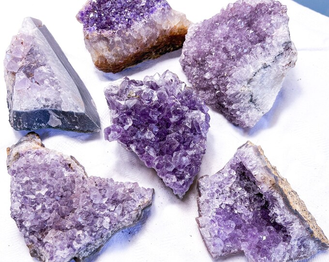 All you see is what you get! Amethyst clusters geodes purple gemstones