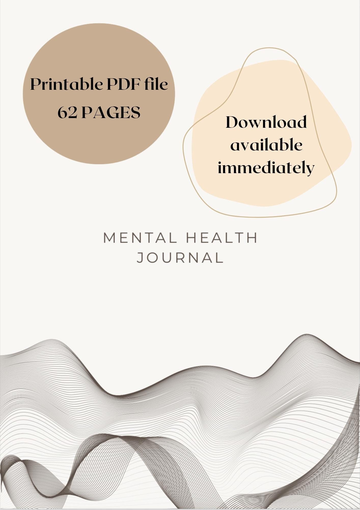 Printable Mental Health Journal PDF | Guided Self-Care Workbook 