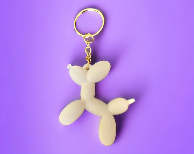 Balloon animal white keychain