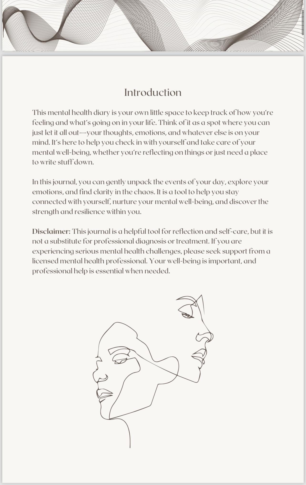Printable Mental Health Journal PDF | Guided Self-Care Workbook 