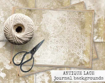 ANTIQUE LACE antike Spitze Junk Journal druckbares Kit, Journal Seiten digitaler Download, vintage Collage Papiere, sofortiger Download