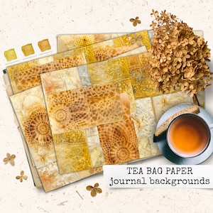 TEA BAG PAPER Papier sachet de thé pour journaux indésirables, pages d’album à télécharger et à imprimer, téléchargement numérique, pages de journaux indésirables