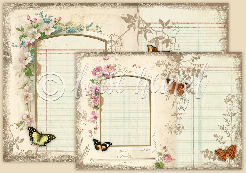 VINTAGE PHOTO ALBUM vintage photo album Junk Journal Kit vintage paper notebook download diario diario pagine stampabili scrapbook 21x29,7 immagine 2
