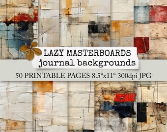 LAZY MASTERBOARDS journal backgrounds for handmade masterboards and other collages, Junk Journal pages, abstract art digital