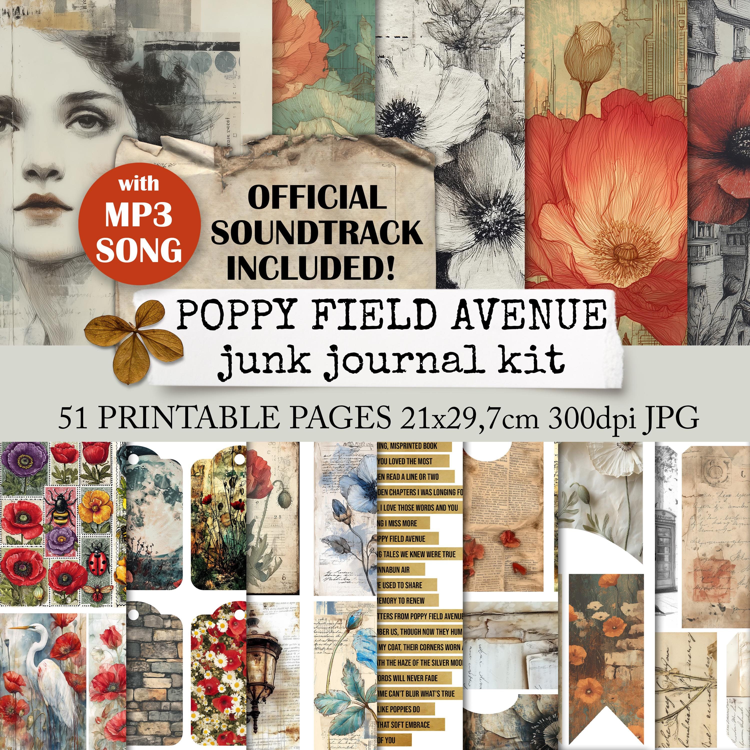 junk journal ジャンクジャーナル雑記帳　エフェメラセット付き ジャンクジャーナル 雑記帳 アンティークエフェメラセット付き