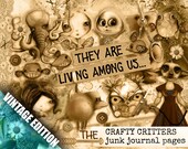 the CRAFTY CRITTERS druckbares junk journal Papier, digitales Notizbuch herunterladen Tagebuch Journal druckbare Seiten scrapbooking 8,5x11