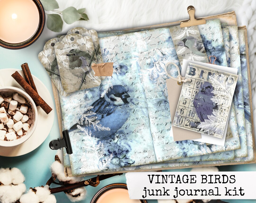 Vintage Birds Digital Printable Junk Journal Kit, Instant Download ...