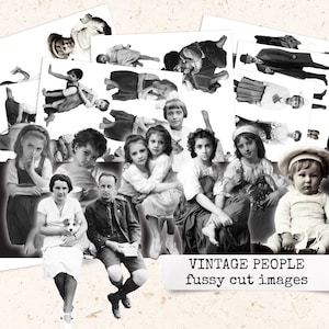 VINTAGE PEOPLE fussy cut Bilder, vintage Leute, Bilder zum Ausschneiden für Junk Journal, Scrapbook, Bulletjournal, Notizbücher & Karten