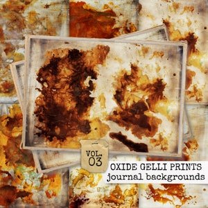 OXIDE GELLI PRINTS junk journal background paper, collage sheets gelli print, collage art, collage paper printable, digital download 21x29,7