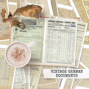 DOCUMENTS ALLEMAND VINTAGE, documents allemands bases du journal indésirable, papier pour scrapbook, artisanat, papier collage téléchargement numérique 21x29.7