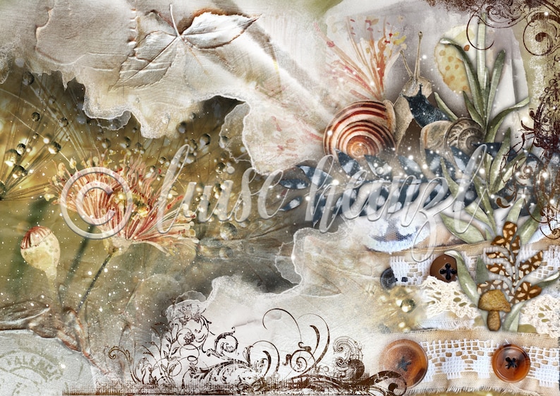 GRUNGY FAIRIES junk journal pages, collage sheets fairy, instant digital download printable collage sheets for journal, diary & scrapbook image 4