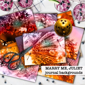 MARRY ME, JULIET, Boho Junk Journal Pages voor notebooks, dagboeken en plakboeken, digitale download voor afdrukken 8,5x11