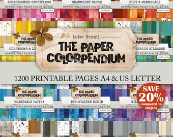 THE PAPER COLORPENDIUM - 1200 Pages Digital Junk Journal Paper & Free printable Swatchbook I Color System + Organization | A4 + Us Letter