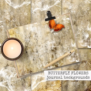 junk journal background papers butterfly flowers, instant digital download printable collage sheets for journal, diary & scrapbook