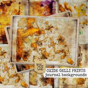 OXIDE GELLI PRINTS Junk Journal Background Pages Printable Kit, Journal Pages Digital Download, Collage Papers, Instant Download