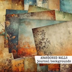ABANDONED WALLS journal backgrounds, digitales Papier für Junk Journal, Collagen, Scrapbook, digitaler Download zum ausdrucken & basteln