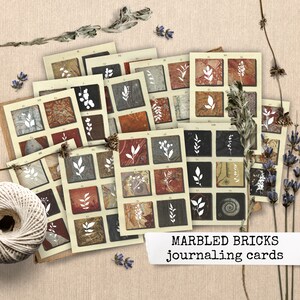 MARBLED BRICKS Journaling Maps Marble Stones, Botanical Ephemera Junk Journals, Vintage Ephemera Maps para descargar e imprimir