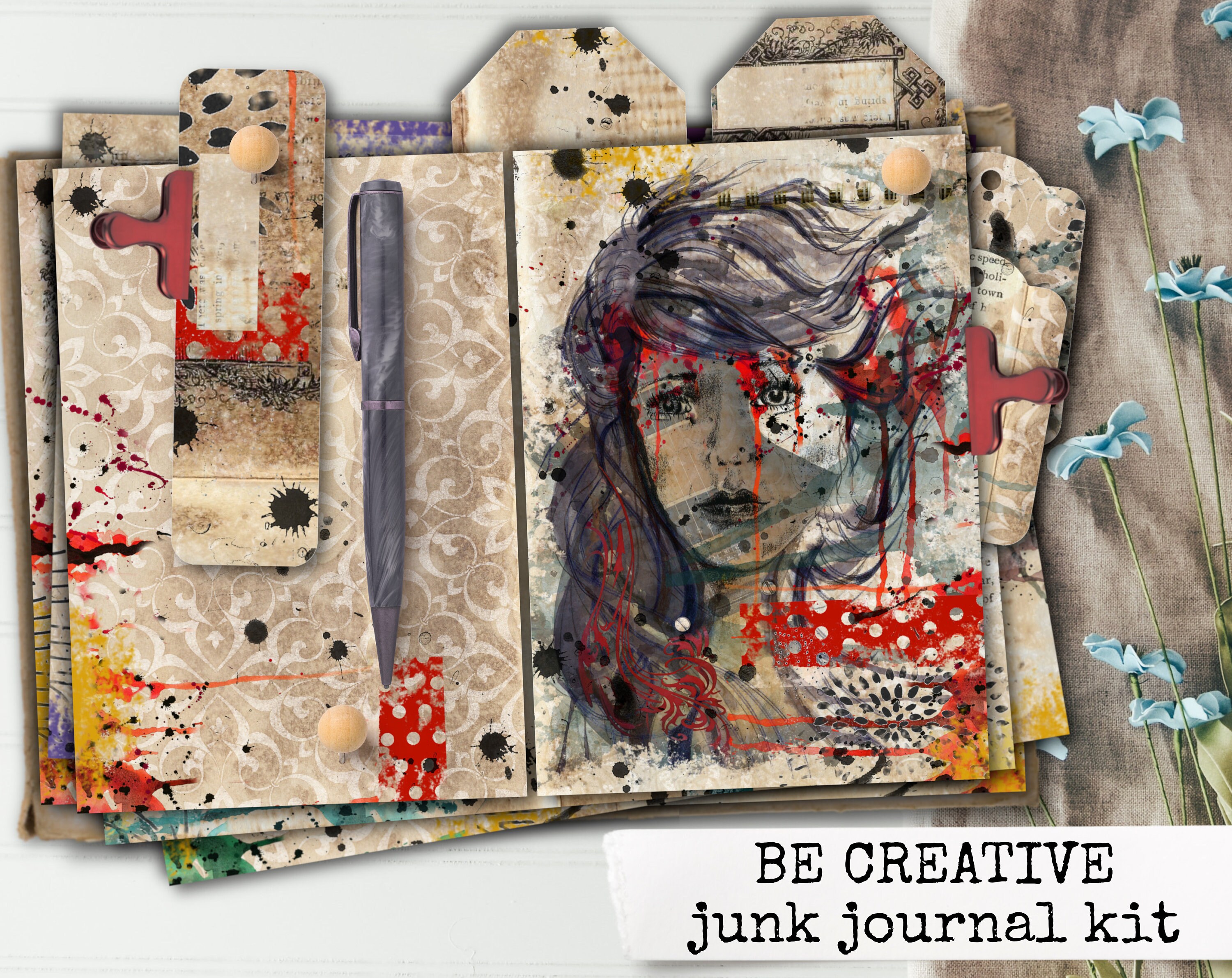 Creative Junk Journaling on Old Book Pages