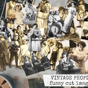 VINTAGE PEOPLE images coupées difficiles, personnes vintage, images à découper pour journal indésirable, scrapbook, bullet journal, cahiers et cartes