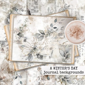 A WINTER'S DAY Junk Journal Hintergrundseiten Winter Junk Journal Seiten zum herunterladen, Scrapbook, digitaler download ausdrucken 8,5x11