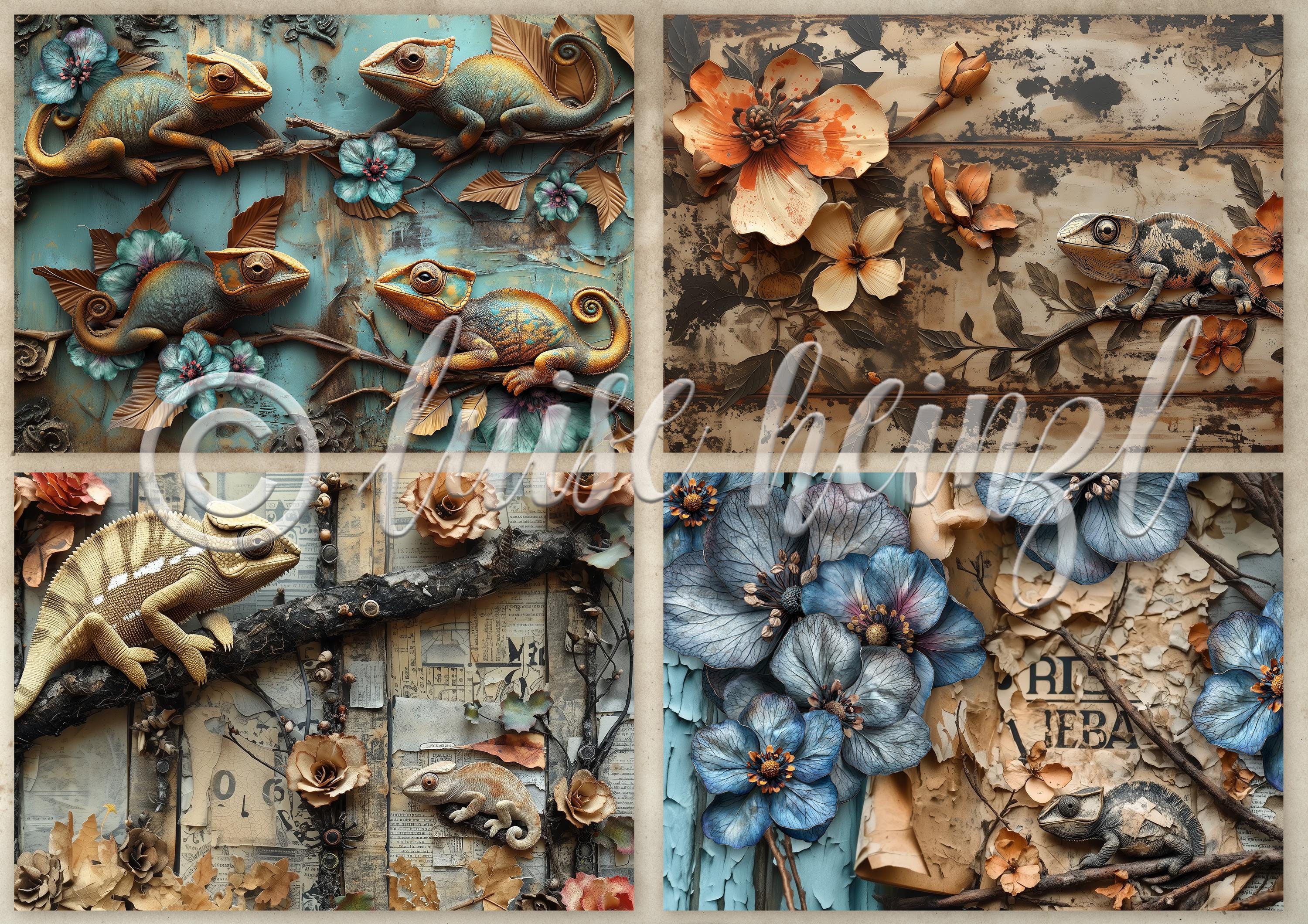C'MON CHAMELEON! Junk Journal Kit, Pages & Ephemera Download, Printable ...