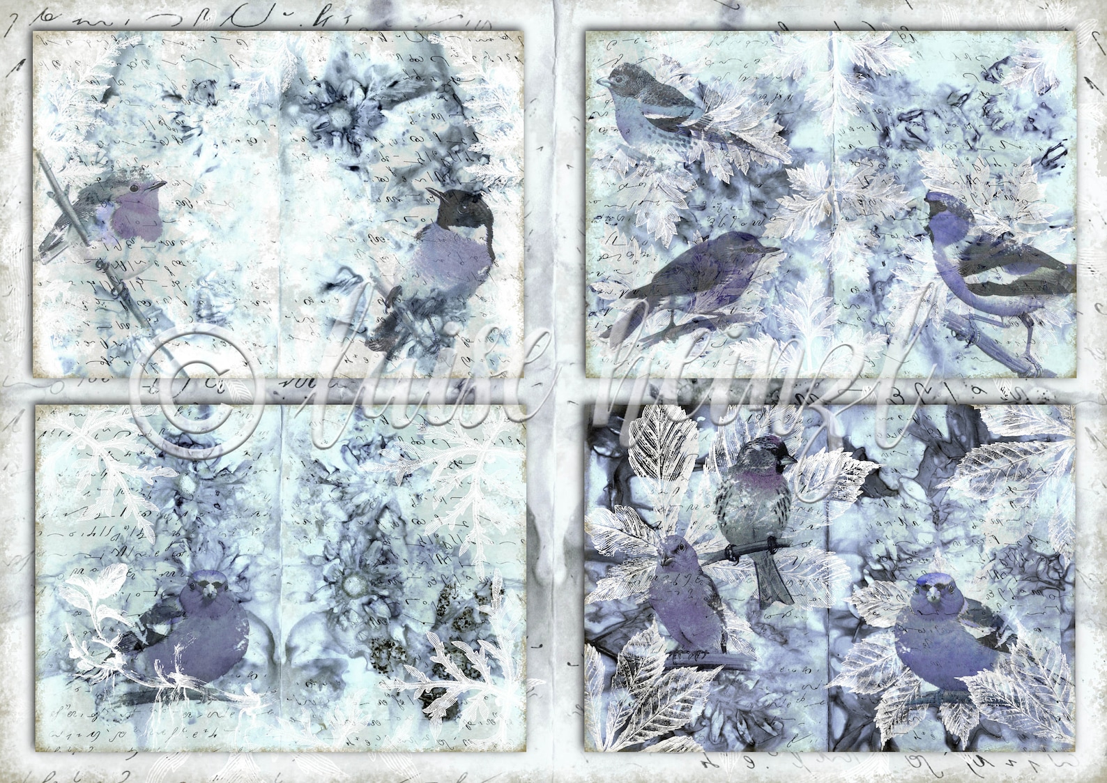 Vintage Birds Digital Printable Junk Journal Kit, Instant Download ...