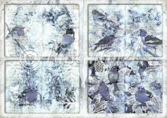 Vintage Birds Junk Journal 5x7 Kit collage scrapbooking decoupage DIY ...