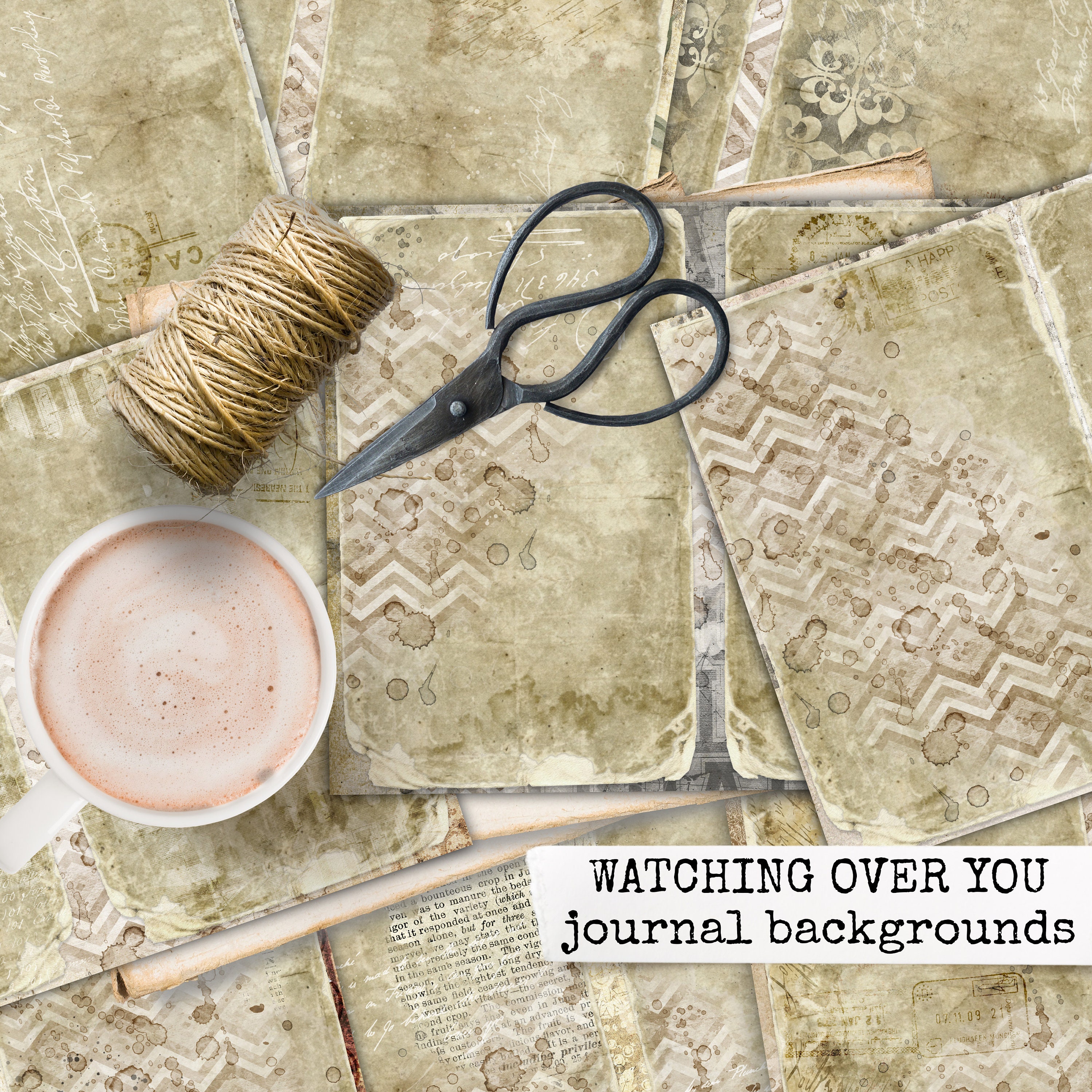 WATCHING OVER YOU Junk Journal Pages Neutral Junk Journal - Etsy