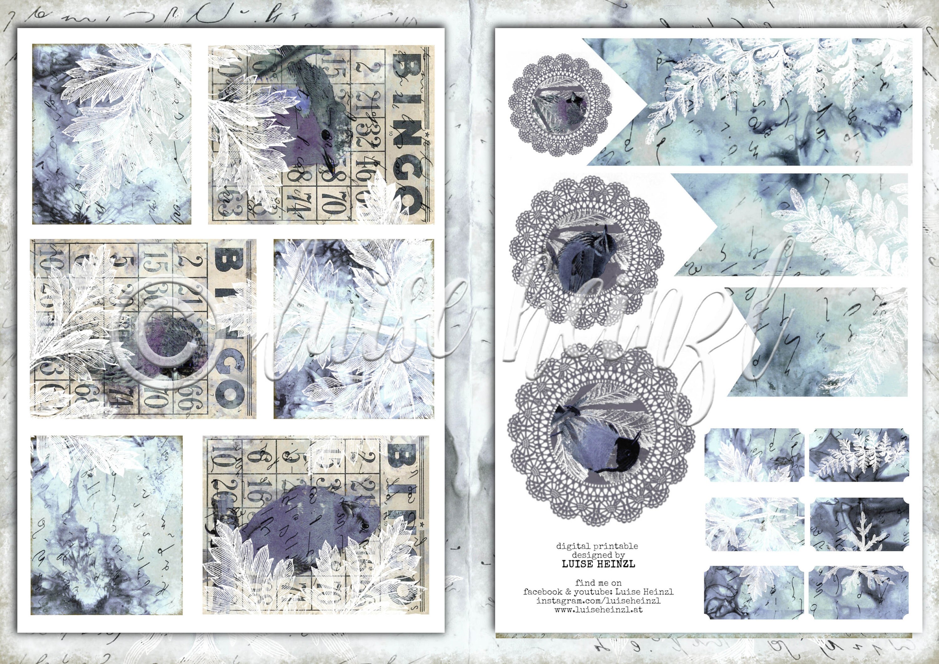 Vintage Birds Digital Printable Junk Journal Kit, Instant Download ...