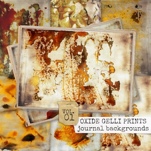 OXIDE GELLI PRINTS Junk Journal Achtergrond pagina's afdrukbare kit, Journal Pages Digitale Download, Collage Papers, Instant Download