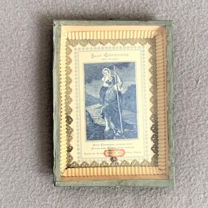 Antique reliquary frame AGNUS DEI Saint Christophe