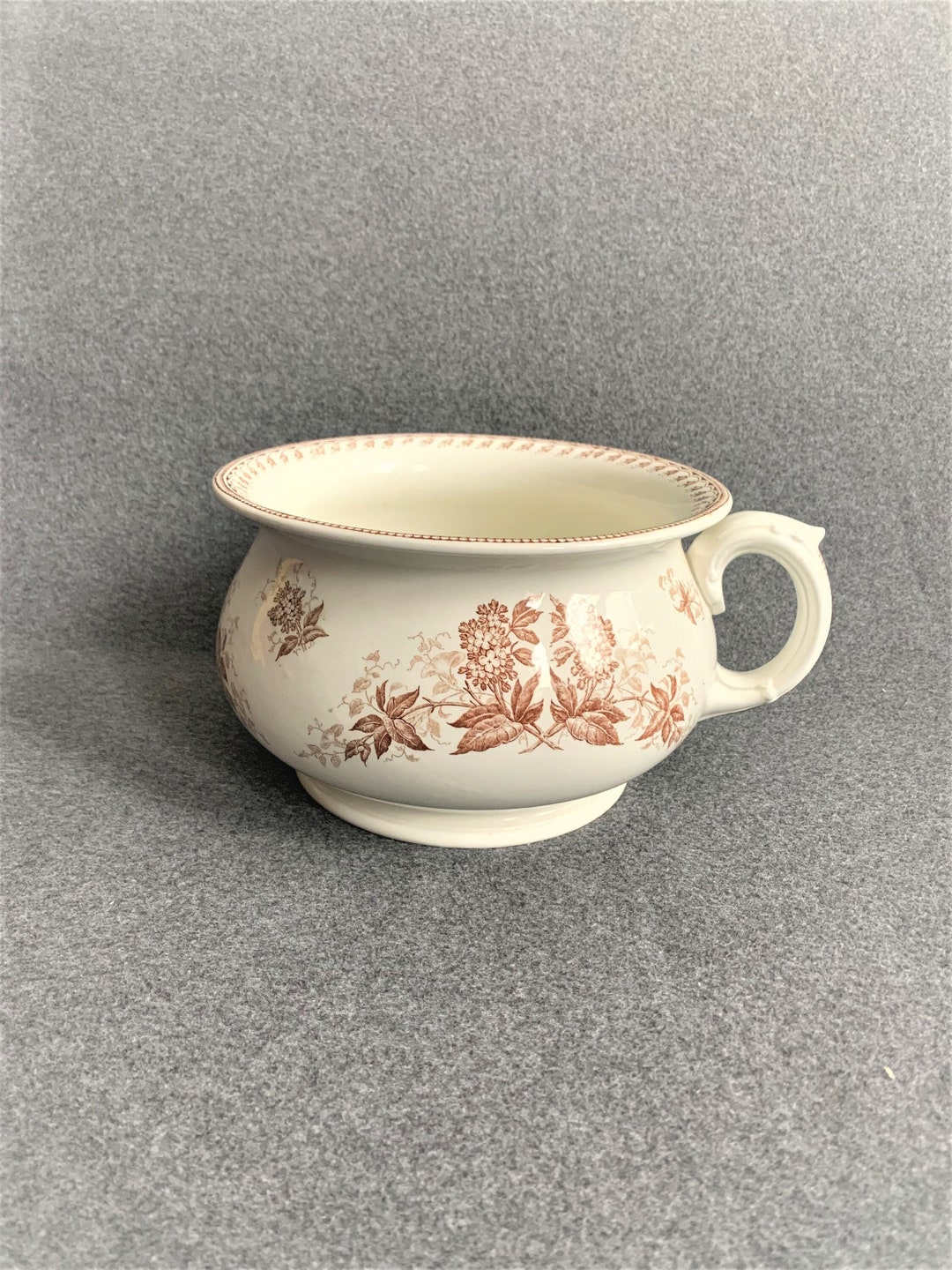 Old Ceramic Chamber Pot by Ceramique Maestricht, Ideal for Flowers and