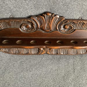 Vintage wooden pipe rack wall hanger