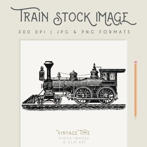 Clipart Steam Train image, digital clipart, digital download, instant download, scrapbooking, printable home decor, Locomotive Steam engine