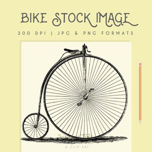 Clipart Bicycle image, bike digital clipart, digital download, instant download, penny farthing, printable home decor, vintage clipart