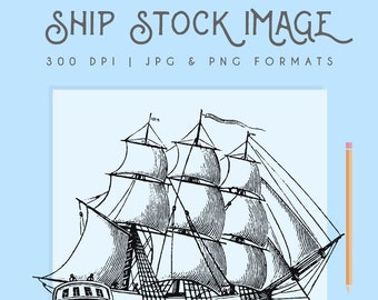 Ship boat image, digital clipart, digital download, instant download, scrapbooking, printable home decor, card making, old boat, nautical