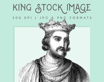 Medieval King clipart image, Digital Download, Digital print, clip art, commercial use, scrapbooking, prince, king, royal, black & white