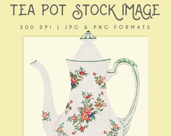 Teapot clipart image, Instant Download, Teapot printable, Teapot clip art, teapot graphic, home decor, scrapbooking teapot wall art