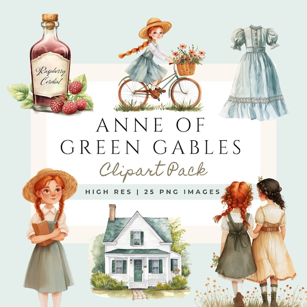 Anne of Green Gables PNG Clipart | Room Décor | Anne Shirley Clipart | Anne Of Green Gables Clip Art Collection | Cottagecore clipart