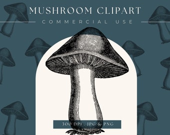 Clipart champignon, téléchargement immédiat, champignon imprimable, clipart champignon, graphique champignon, décoration intérieure, scrapbooking art mural champignon