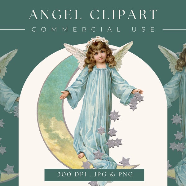 Vintage Angel clipart image, angel Illustration, angel print, angel Stock Image, High Quality Digital Download, angel graphic, religious