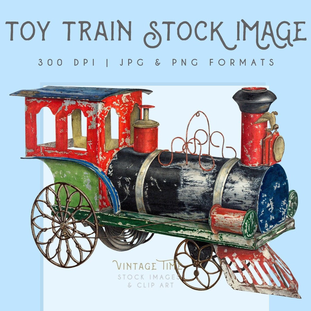 Free Vintage Image ~ Toy Train Clip Art - The Old Design Shop