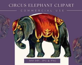 Clipart Circus Elephant image, digital clipart, digital download, instant download, commercial use, scrapbooking, home decor, elephant